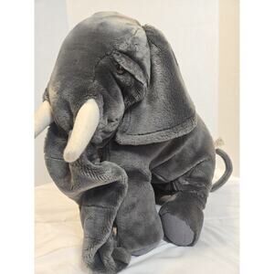90's Folkmanis Gray Elephant Puppet Large 18" Plush Full Body Safari Decor